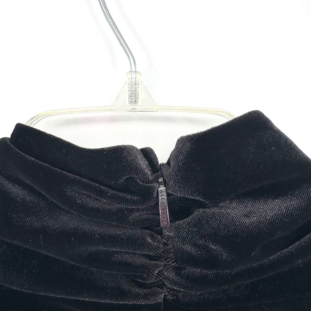NWT All Saints Tia Velvet Sleeveless Mock Neck Top Black Size 10 Minimalist Goth - Picture 11 of 13